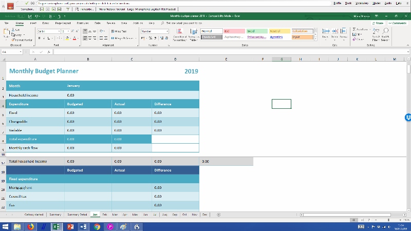 TMP Monthly Budget Planner