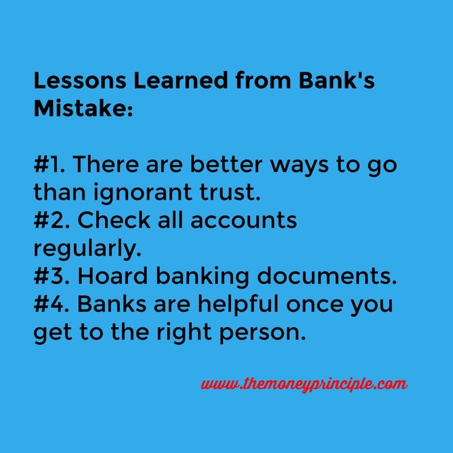 Lessons learned from dealing with our bank's mistake