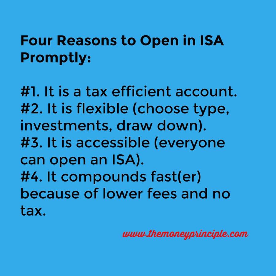 There are xcellent reasons to open an ISA without delay.